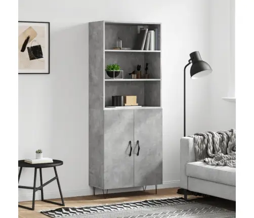 Komoda, Betono Pilkos Spalvos, 69,5X34X180cm Apdirbta Mediena Komoda, Betono Pilkos Spalvos, 69,5X34X180cm Apdirbta Mediena