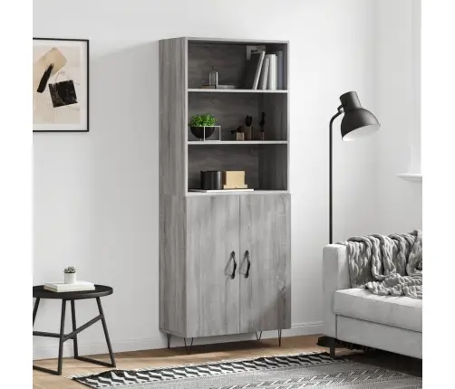Augstais Skapis, Pelēks, 69,5X34X180 Cm, Inženierijas Koks Vidaxl Augstais Skapis, Pelēks, 69,5X34X180 Cm, Inženierijas Koks Vidaxl