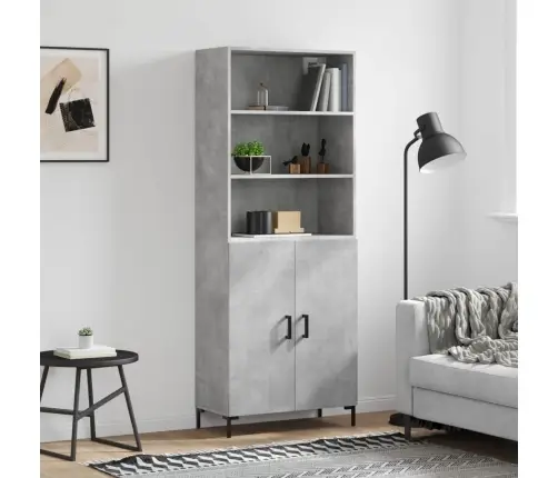 Komoda, Betono Pilkos Spalvos, 69,5X34X180cm Apdirbta Mediena