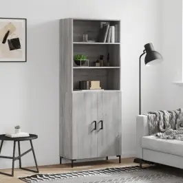 Augstais Skapis, Pelēks, 69,5X34X180 Cm, Inženierijas Koks Vidaxl
