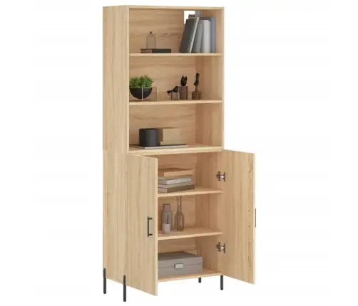 Kõrge Kapp, Sonoma Tamm, 69,5 X 34 X 180 cm Tehispuit