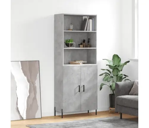 Augstais Skapis, Pelēks, 69,5X34X180 Cm, Inženierijas Koks Vidaxl