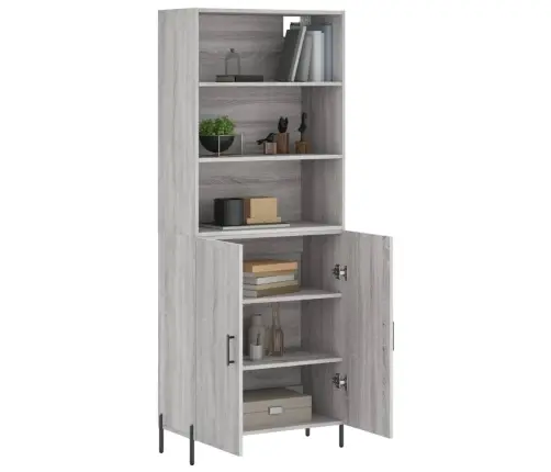 Komoda, Pilkos Ąžuolo Spalvos, 69,5X34X180cm Apdirbta Mediena