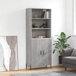 Augstais Skapis, Pelēks, 69,5X34X180 Cm, Inženierijas Koks Vidaxl