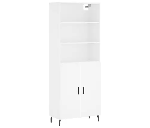 Kõrge Kapp, Valge, 69,5 X 34 X 180 cm Tehispuit