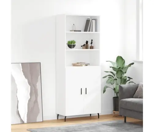 Kõrge Kapp, Valge, 69,5 X 34 X 180 cm Tehispuit