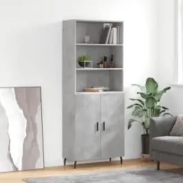Augstais Skapis, Pelēks, 69,5X34X180 Cm, Inženierijas Koks Vidaxl