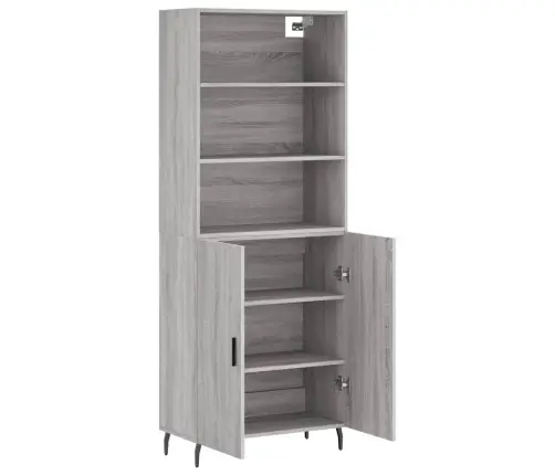 Augstais Skapis, Pelēks, 69,5X34X180 Cm, Inženierijas Koks Vidaxl