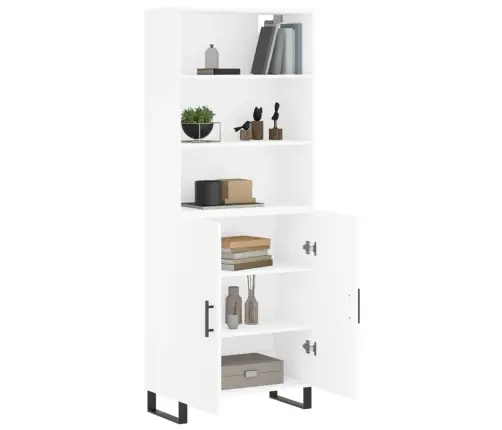 Kõrge Kapp, Valge, 69,5 X 34 X 180 cm Tehispuit