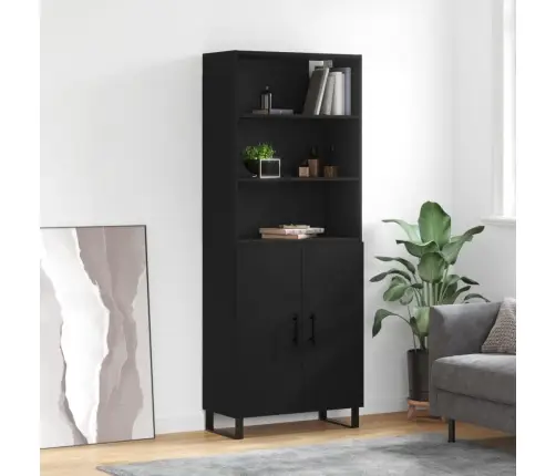 Komoda, Juodos Spalvos, 69,5X34X180cm Apdirbta Mediena Komoda, Juodos Spalvos, 69,5X34X180cm Apdirbta Mediena