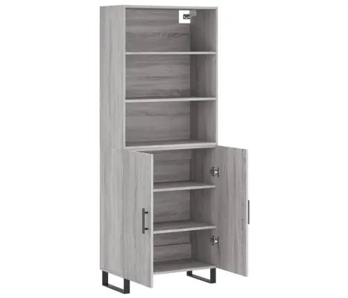 Augstais Skapis, Pelēks, 69,5X34X180 Cm, Inženierijas Koks Vidaxl