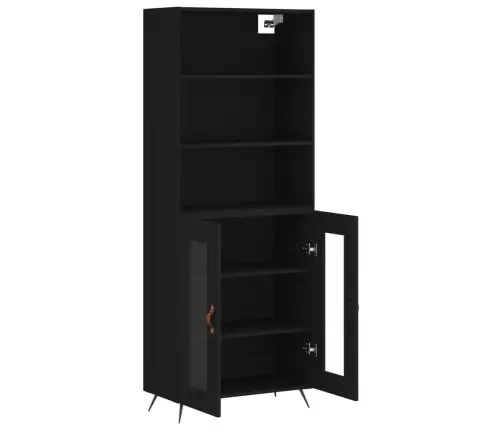 Augstais Skapis, Melns, 69,5X34X180 Cm, Inženierijas Koks Vidaxl