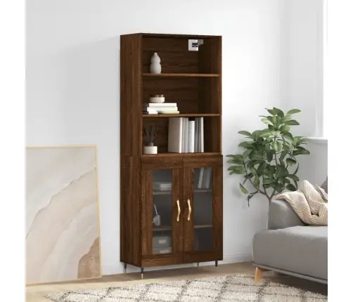 Komoda, Rudos Ąžuolo Spalvos, 69,5X34X180cm Apdirbta Mediena