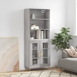 Augstais Skapis, Pelēks, 69,5X34X180 Cm, Inženierijas Koks Vidaxl