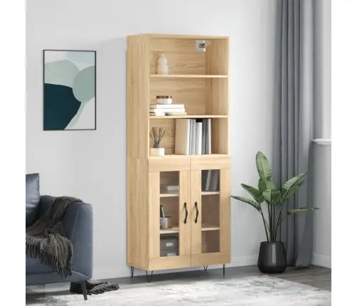 Kõrge Kapp, Sonoma Tamm, 69,5 X 34 X 180 cm Tehispuit