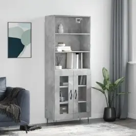 Kõrge Kapp, Betoonhall, 69,5 X 34 X 180 cmTehispuit Kõrge Kapp, Betoonhall, 69,5 X 34 X 180 cmTehispuit