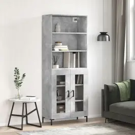 Augstais Skapis, Pelēks, 69,5X34X180 Cm, Inženierijas Koks Vidaxl