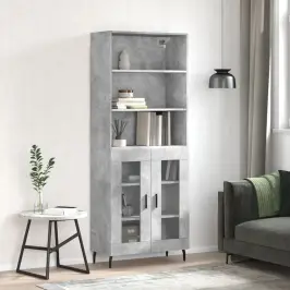 Komoda, Betono Pilkos Spalvos, 69,5X34X180cm Apdirbta Mediena
