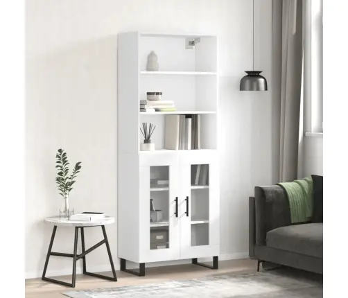 Kõrge Kapp, Valge, 69,5 X 34 X 180 cm Tehispuit