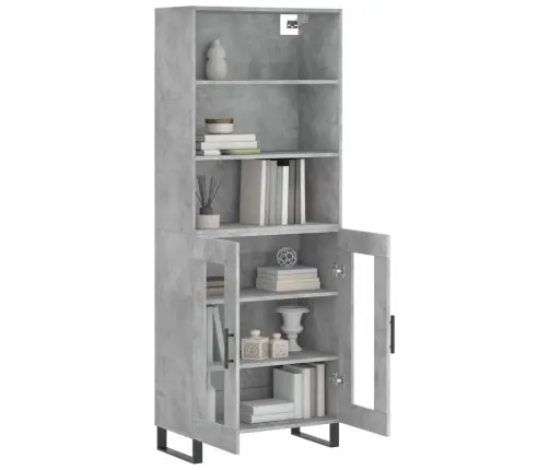 Augstais Skapis, Pelēks, 69,5X34X180 Cm, Inženierijas Koks Vidaxl