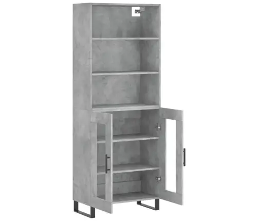 Augstais Skapis, Pelēks, 69,5X34X180 Cm, Inženierijas Koks Vidaxl