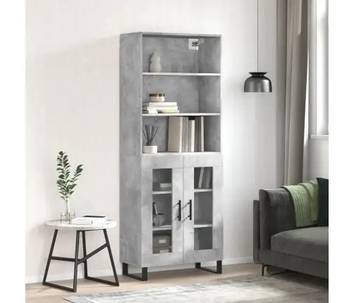 Augstais Skapis, Pelēks, 69,5X34X180 Cm, Inženierijas Koks Vidaxl