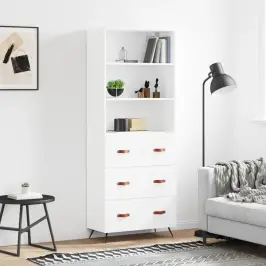 Augstais Skapis, Balts, 69,5X34X180 Cm, Inženierijas Koks Vidaxl