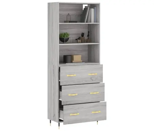 Augstais Skapis, Pelēks, 69,5X34X180 Cm, Inženierijas Koks Vidaxl Augstais Skapis, Pelēks, 69,5X34X180 Cm, Inženierijas Koks Vidaxl