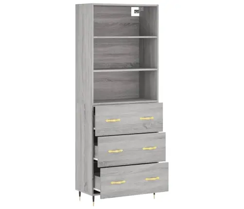 Augstais Skapis, Pelēks, 69,5X34X180 Cm, Inženierijas Koks Vidaxl Augstais Skapis, Pelēks, 69,5X34X180 Cm, Inženierijas Koks Vidaxl