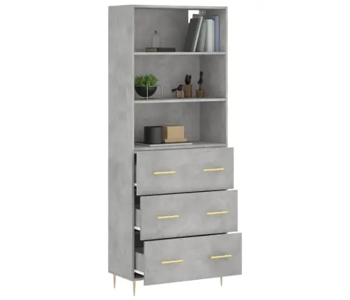 Komoda, Betono Pilkos Spalvos, 69,5X34X180cm Apdirbta Mediena