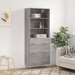 Kõrge Kapp, Hall Sonoma Tamm, 69,5 X 34 X 180 cm Tehispuit
