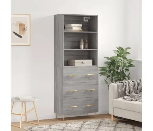 Augstais Skapis, Pelēks, 69,5X34X180 Cm, Inženierijas Koks Vidaxl Augstais Skapis, Pelēks, 69,5X34X180 Cm, Inženierijas Koks Vidaxl