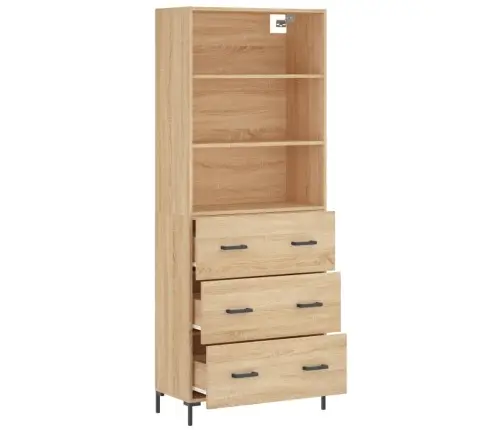 Kõrge Kapp, Sonoma Tamm, 69,5 X 34 X 180 cm Tehispuit