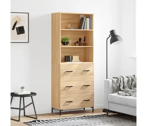 Kõrge Kapp, Sonoma Tamm, 69,5 X 34 X 180 cm Tehispuit