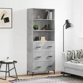 Augstais Skapis, Pelēks, 69,5X34X180 Cm, Inženierijas Koks Vidaxl