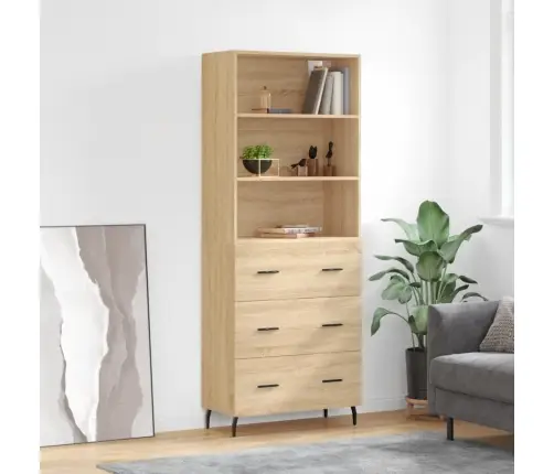 Augstais Skapis, Ozolkoka, 69,5X34X180 Cm, Inženierijas Koks Vidaxl