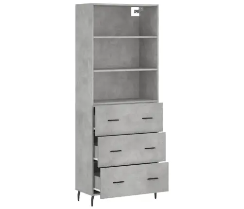 Augstais Skapis, Pelēks, 69,5X34X180 Cm, Inženierijas Koks Vidaxl