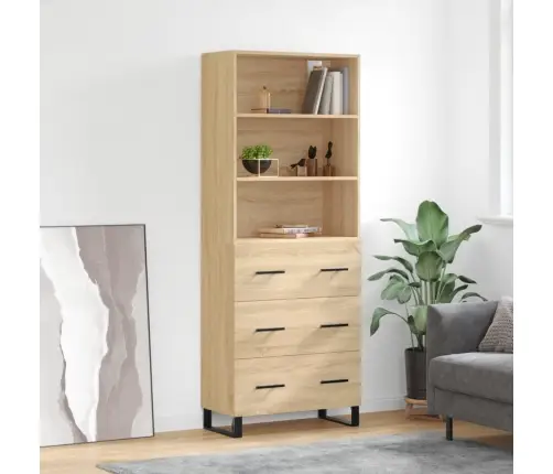 Augstais Skapis, Ozolkoka, 69,5X34X180 Cm, Inženierijas Koks Vidaxl Augstais Skapis, Ozolkoka, 69,5X34X180 Cm, Inženierijas Koks Vidaxl