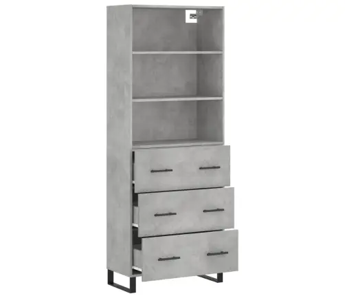 Augstais Skapis, Pelēks, 69,5X34X180 Cm, Inženierijas Koks Vidaxl