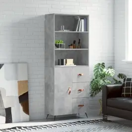 Kõrge Kapp, Betoonhall, 69,5 X 34 X 180 cmTehispuit