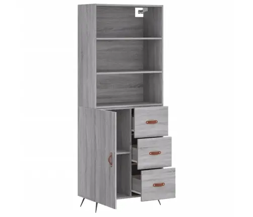 Kõrge Kapp, Hall Sonoma Tamm, 69,5 X 34 X 180 cm Tehispuit