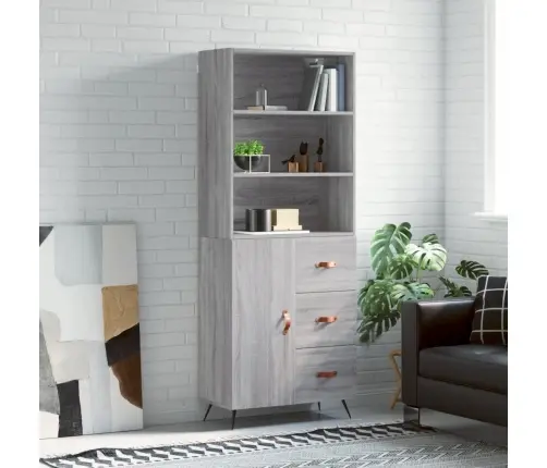 Kõrge Kapp, Hall Sonoma Tamm, 69,5 X 34 X 180 cm Tehispuit