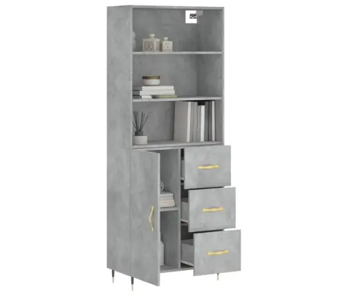 Augstais Skapis, Pelēks, 69,5X34X180 Cm, Inženierijas Koks Vidaxl