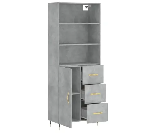 Augstais Skapis, Pelēks, 69,5X34X180 Cm, Inženierijas Koks Vidaxl