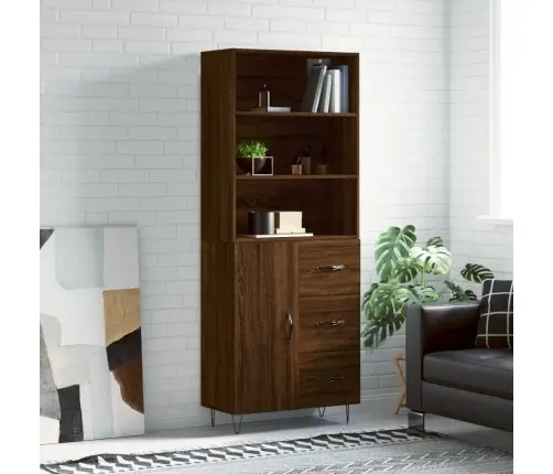 Augstais Skapis, Ozolkoka, 69,5X34X180 Cm, Inženierijas Koks Vidaxl
