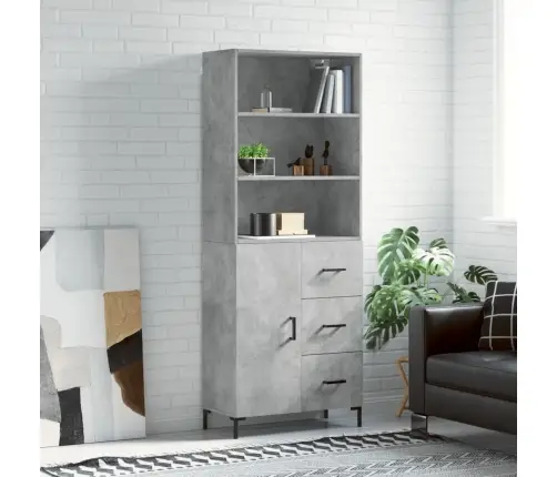 Kõrge Kapp, Betoonhall, 69,5 X 34 X 180 cmTehispuit