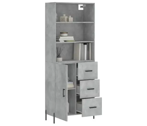 Augstais Skapis, Pelēks, 69,5X34X180 Cm, Inženierijas Koks Vidaxl