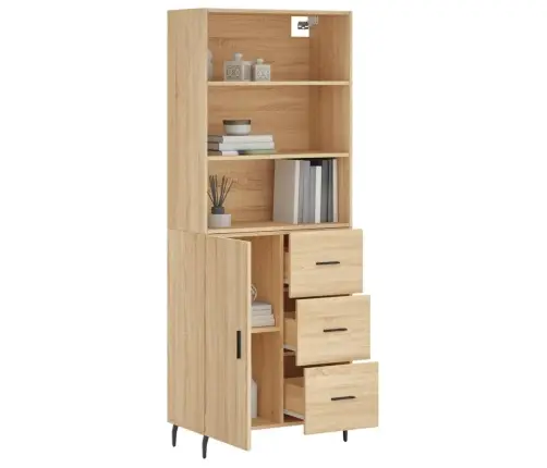 Augstais Skapis, Ozolkoka, 69,5X34X180 Cm, Inženierijas Koks Vidaxl