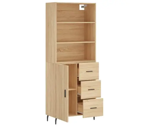 Augstais Skapis, Ozolkoka, 69,5X34X180 Cm, Inženierijas Koks Vidaxl