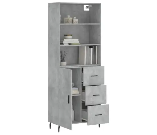 Kõrge Kapp, Betoonhall, 69,5 X 34 X 180 cmTehispuit